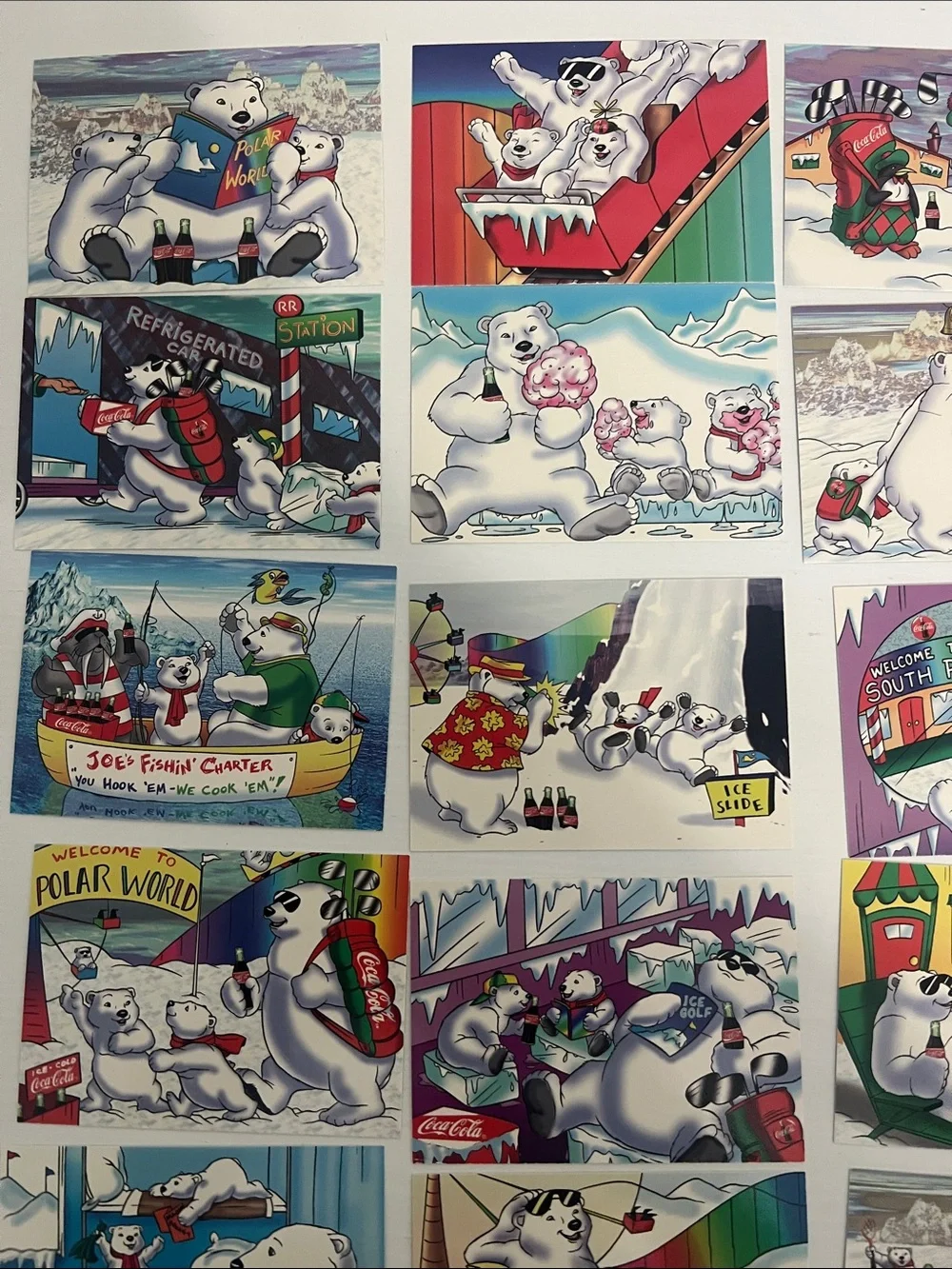 1996 South Pole Vacation Coca Cola Polar Bears Trading Cards (15) - Lot #4